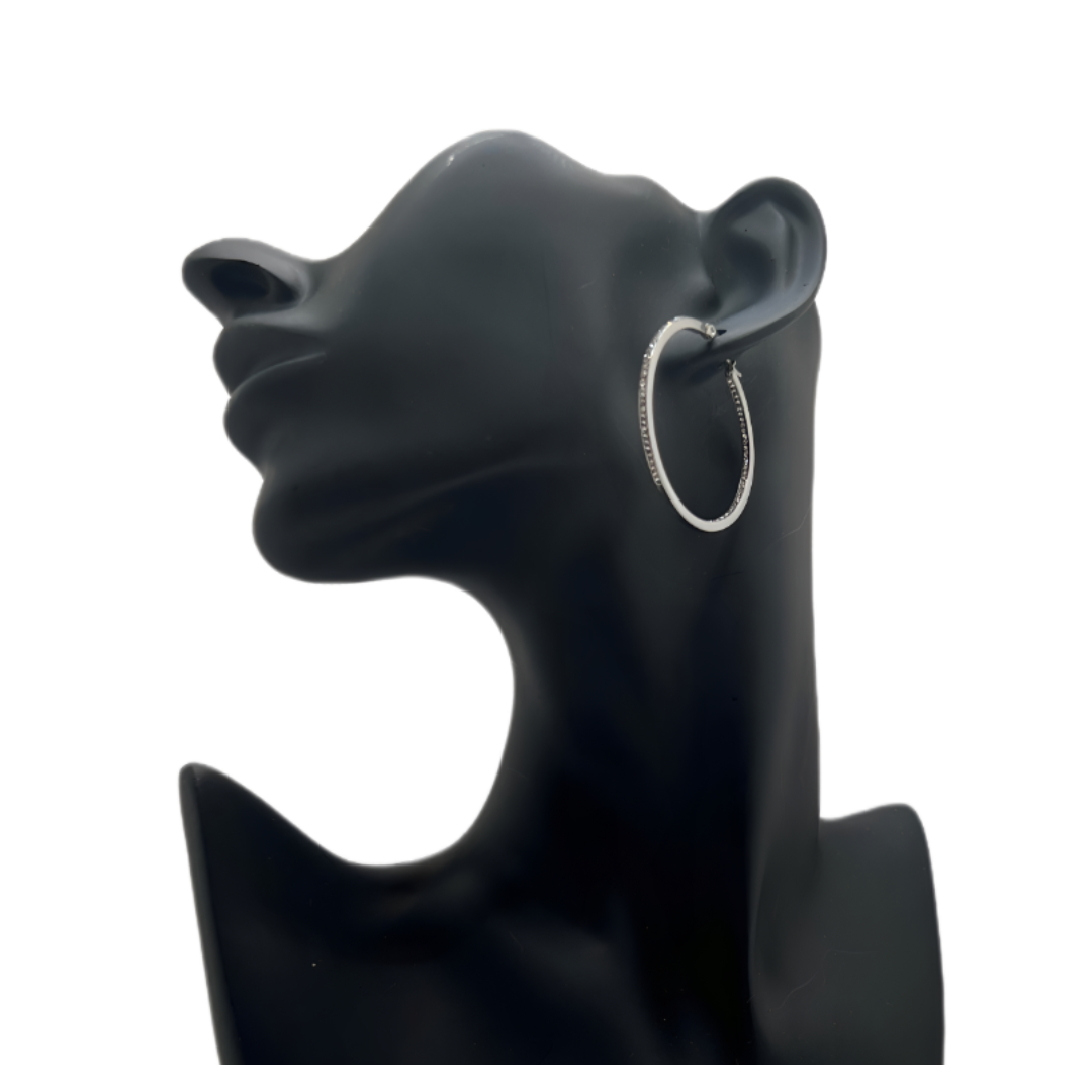 Classic Hoops Crystal Accent