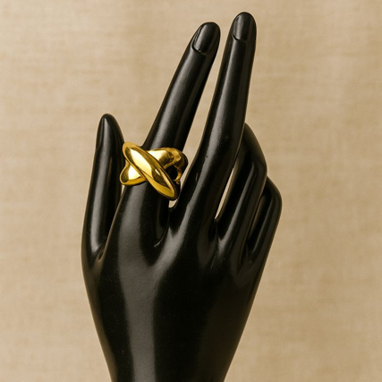 Abstract CrissCross Ring, Brass, Tarnish-Resistant
