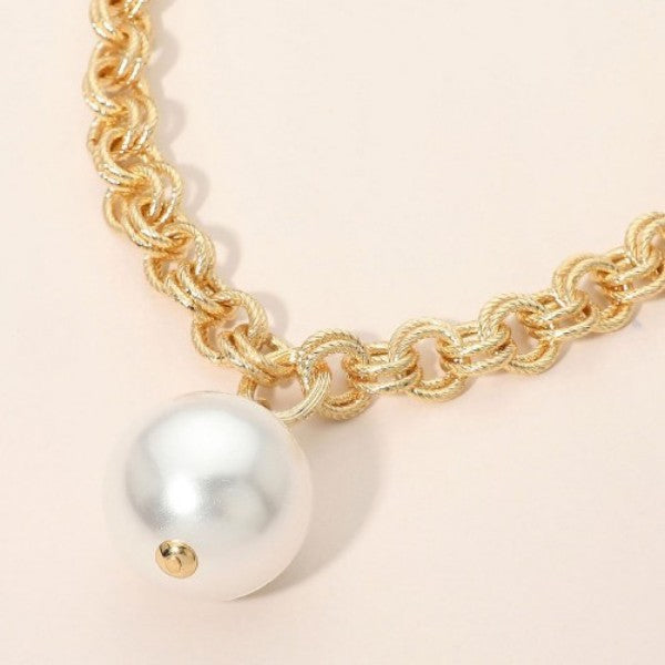 Chain Necklace Bold Pearl Necklace