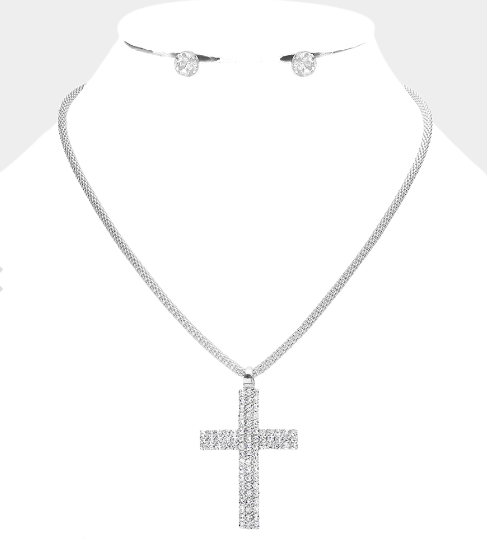 Pave Cross Necklace