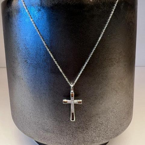 Cross Necklace with stone accent