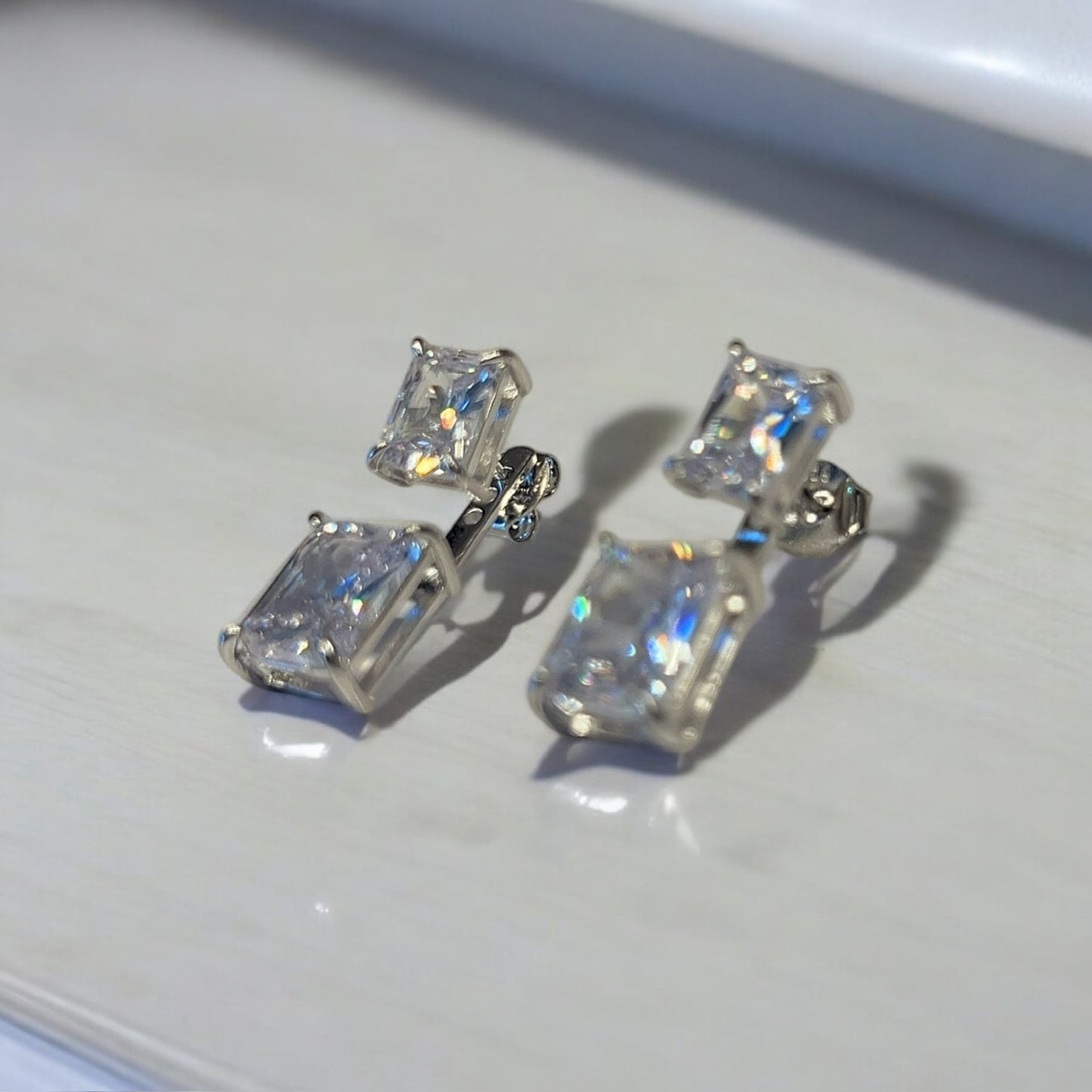 Double Emerald Earrings