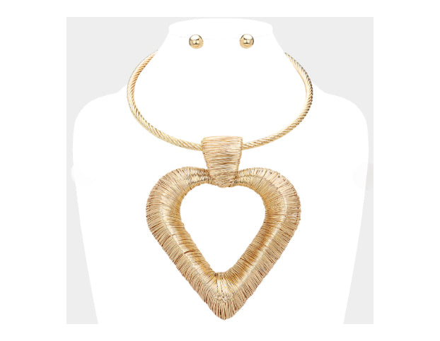 Statement Heart Pendant Necklace