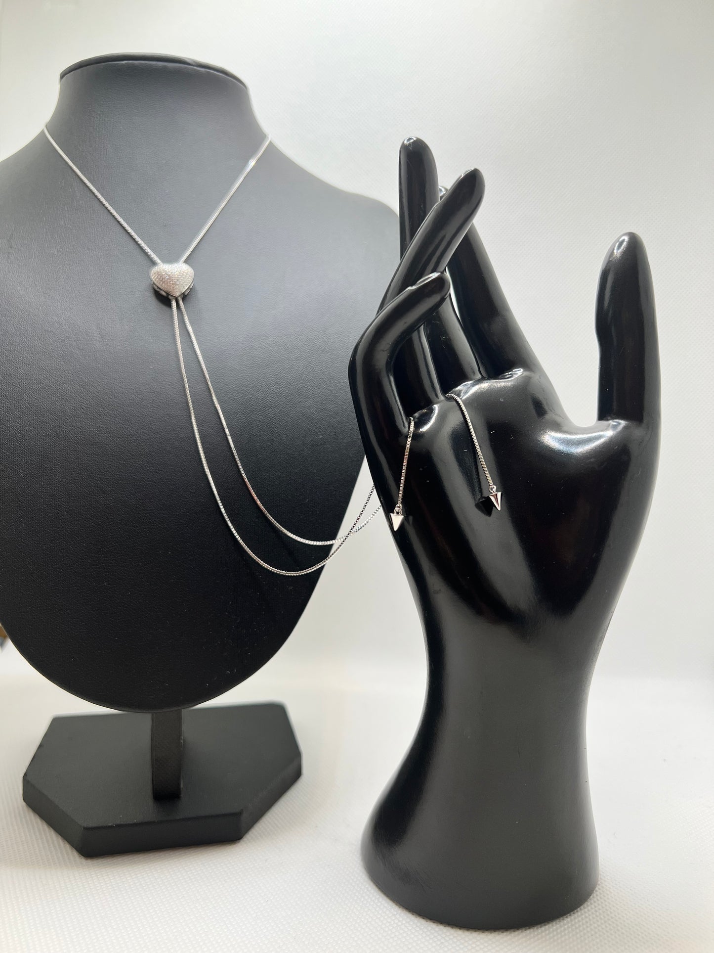 Sterling Silver Heart Necktie Necklace