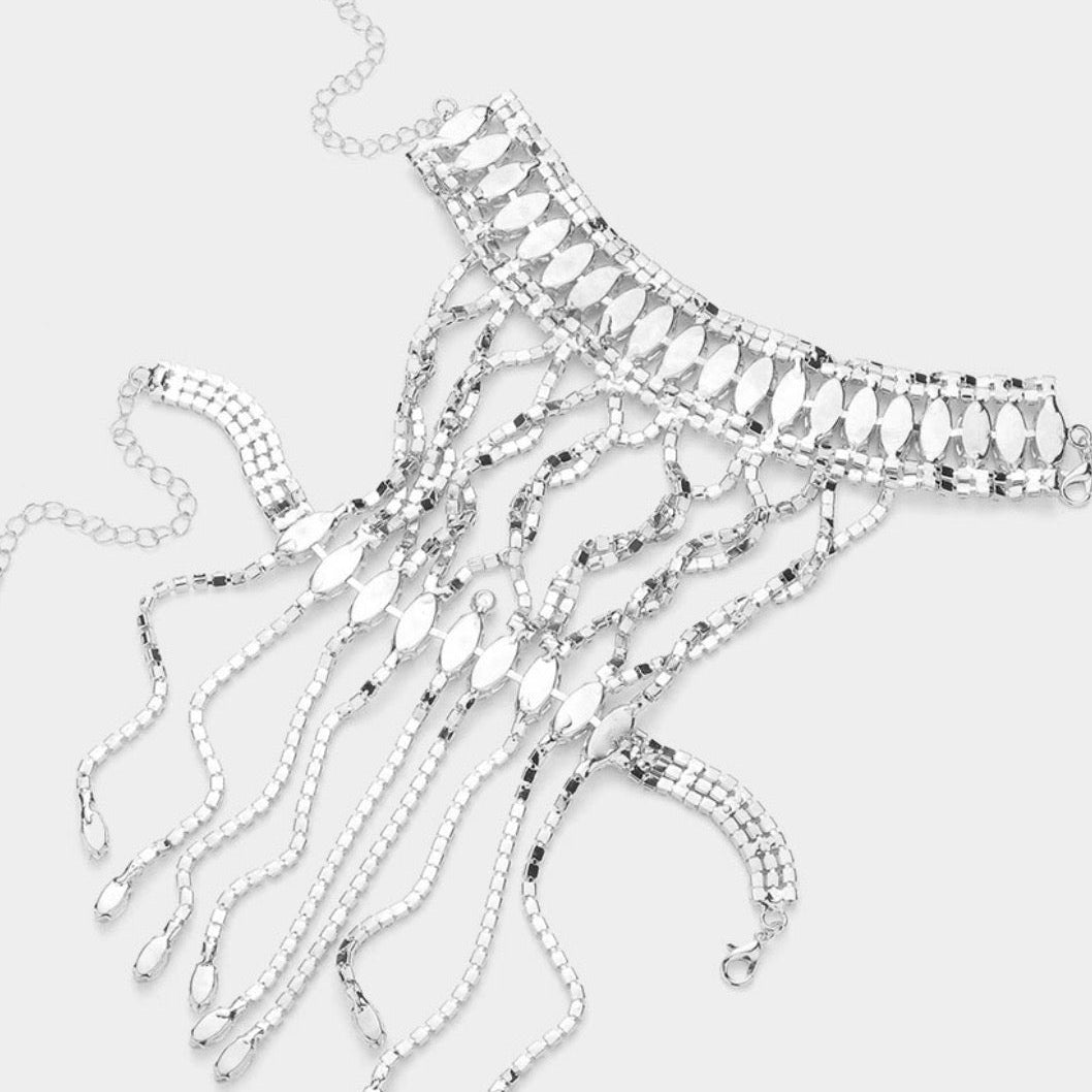 Rhinestone Hand Chain Evening Bracelet