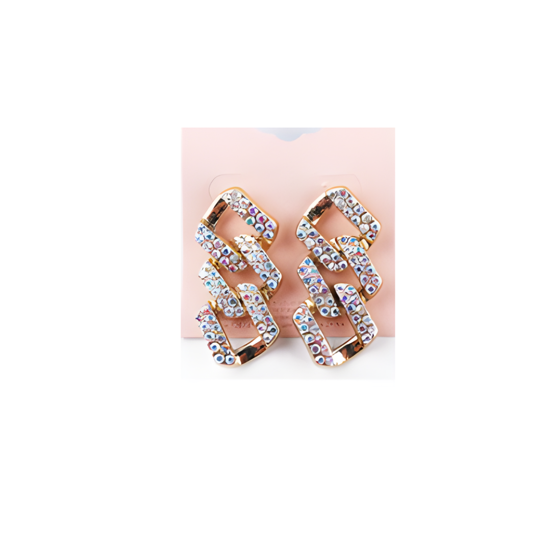 Rhinestone Chain Link Earring
