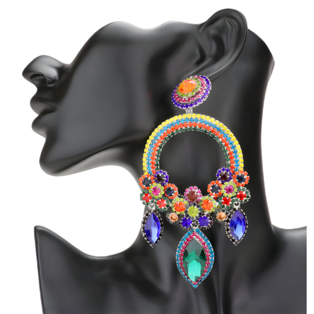Multi Colored Chandelier Earrings