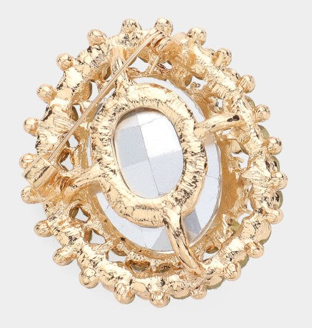 Oval Flower Brooch