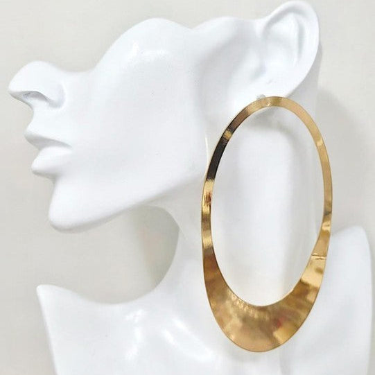 Oversized Open Oval Earrings Gold