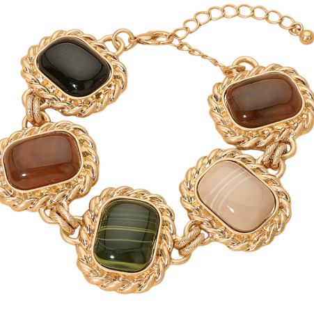 Rectangle Natural Stone Bracelet