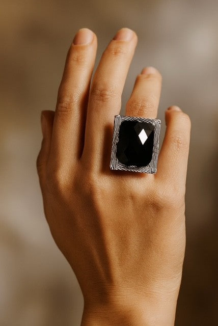 Square Stone Statement Ring