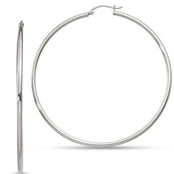 Classic Hoops Thin - Silver