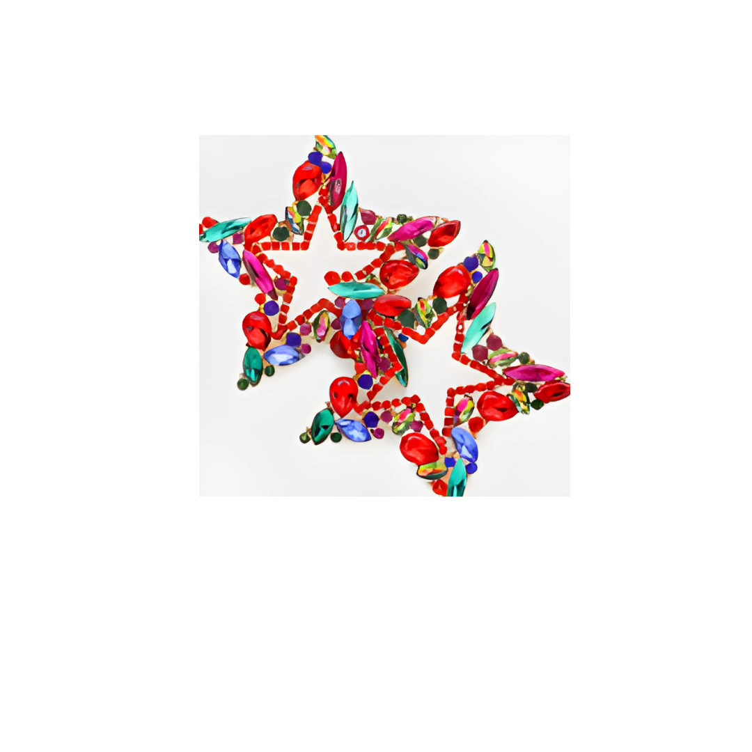 Stone Embellished Star Earrings