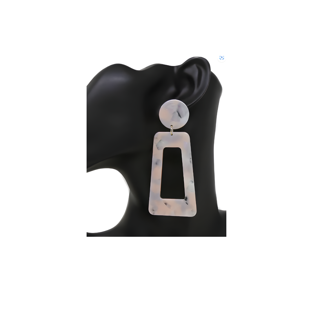 Marble Peach Trapezoid Earring