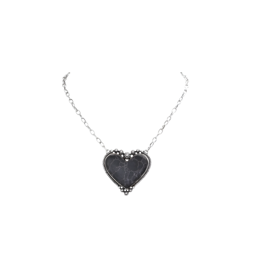 Natural Stone Heart Necklace