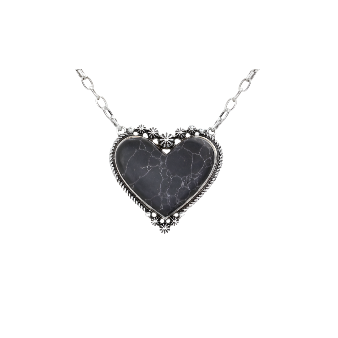 Natural Stone Heart Necklace