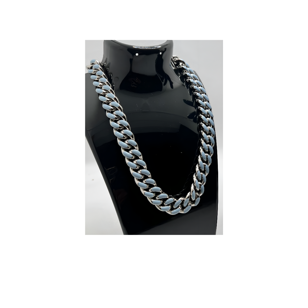 Chain Link Necklace - Sky Blue