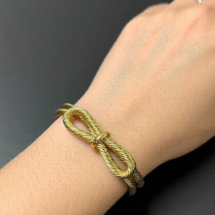 Bow Bangle Bracelet, Gold-FIlled & Tarnish Resistant