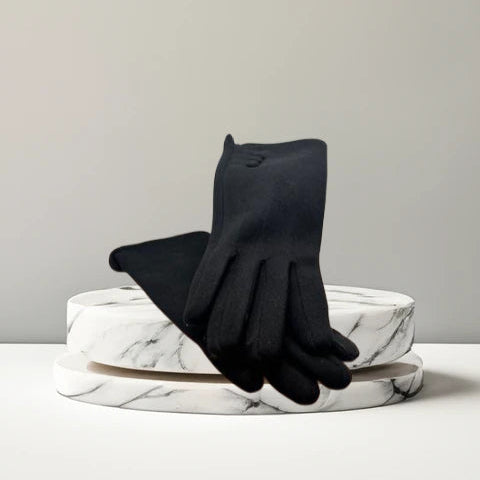 Black Gloves Lined with Touch