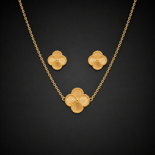 Gold Clover Set - Tarnish Resistant