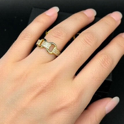 Open Chain Link Gold Band; Gold-Filled and Tarnish Resistant
