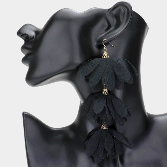 Fabric Flower Triple Dangle
