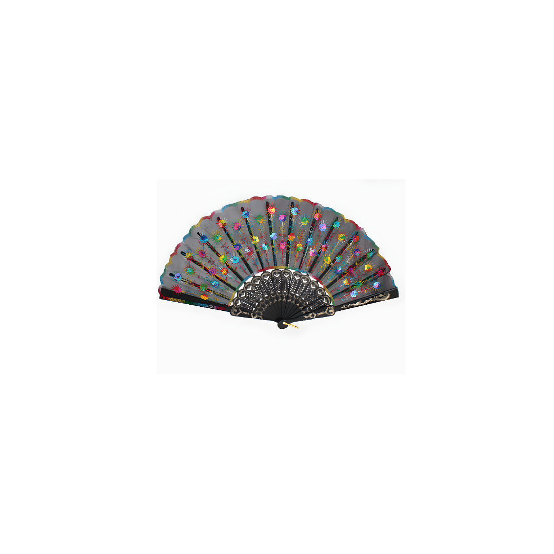 Folding Sequin Flower Fan