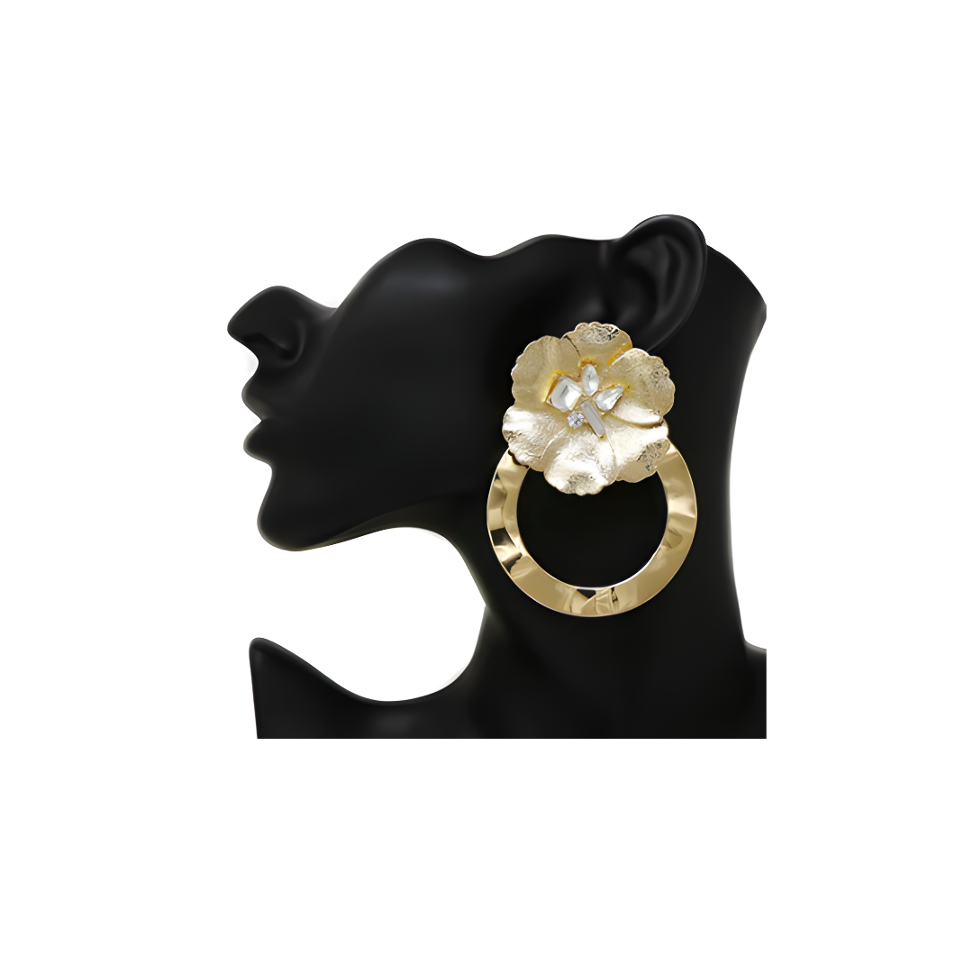 Floral Hoop Earrings