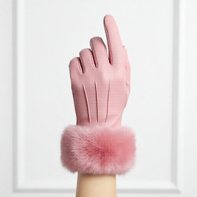 Gloves w/ fur trim