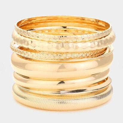 10 Piece Bangle Set - Gold