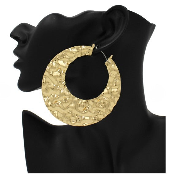 Hammered Half Moon Earrings