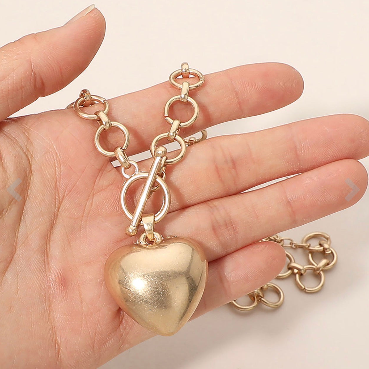 Toggle Heart Pendant Necklace