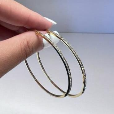 Classic Hoops Crystal Accent