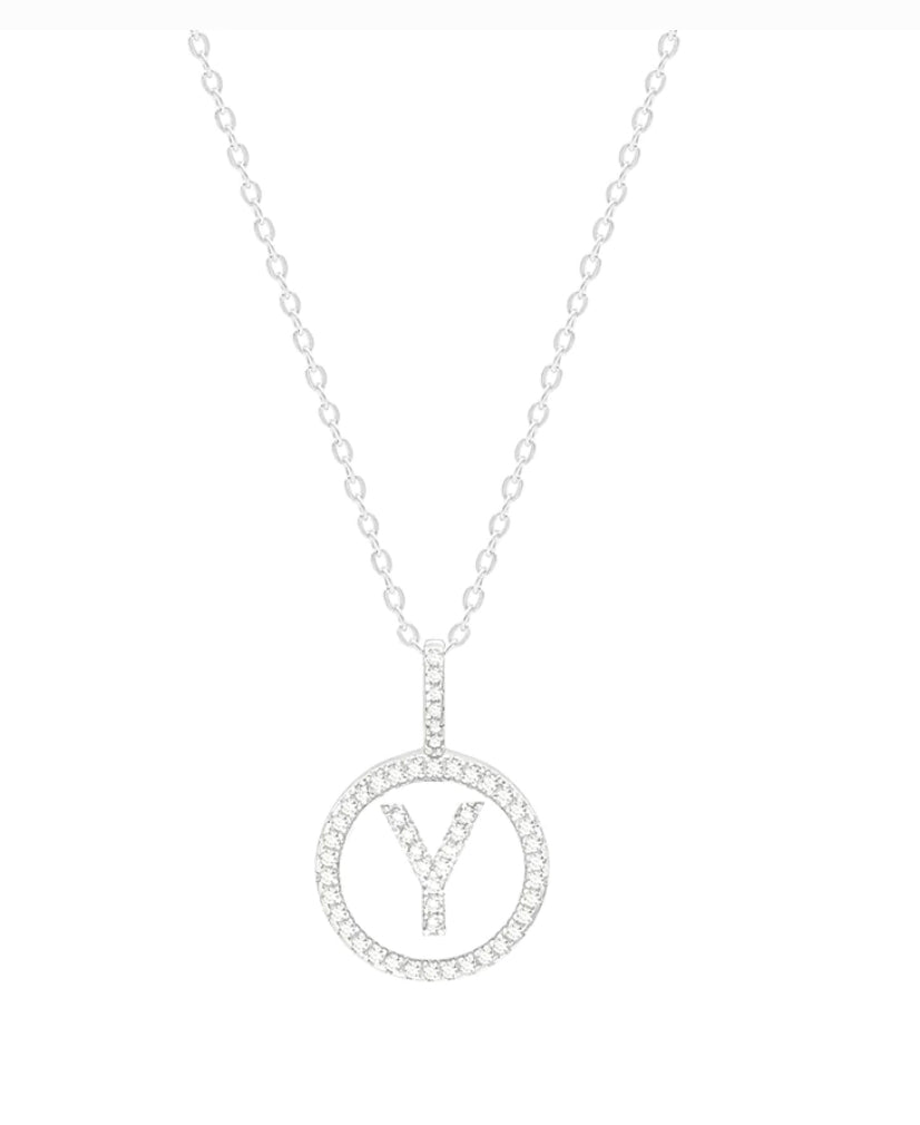 Sterling Silver Initial Pendant Necklace