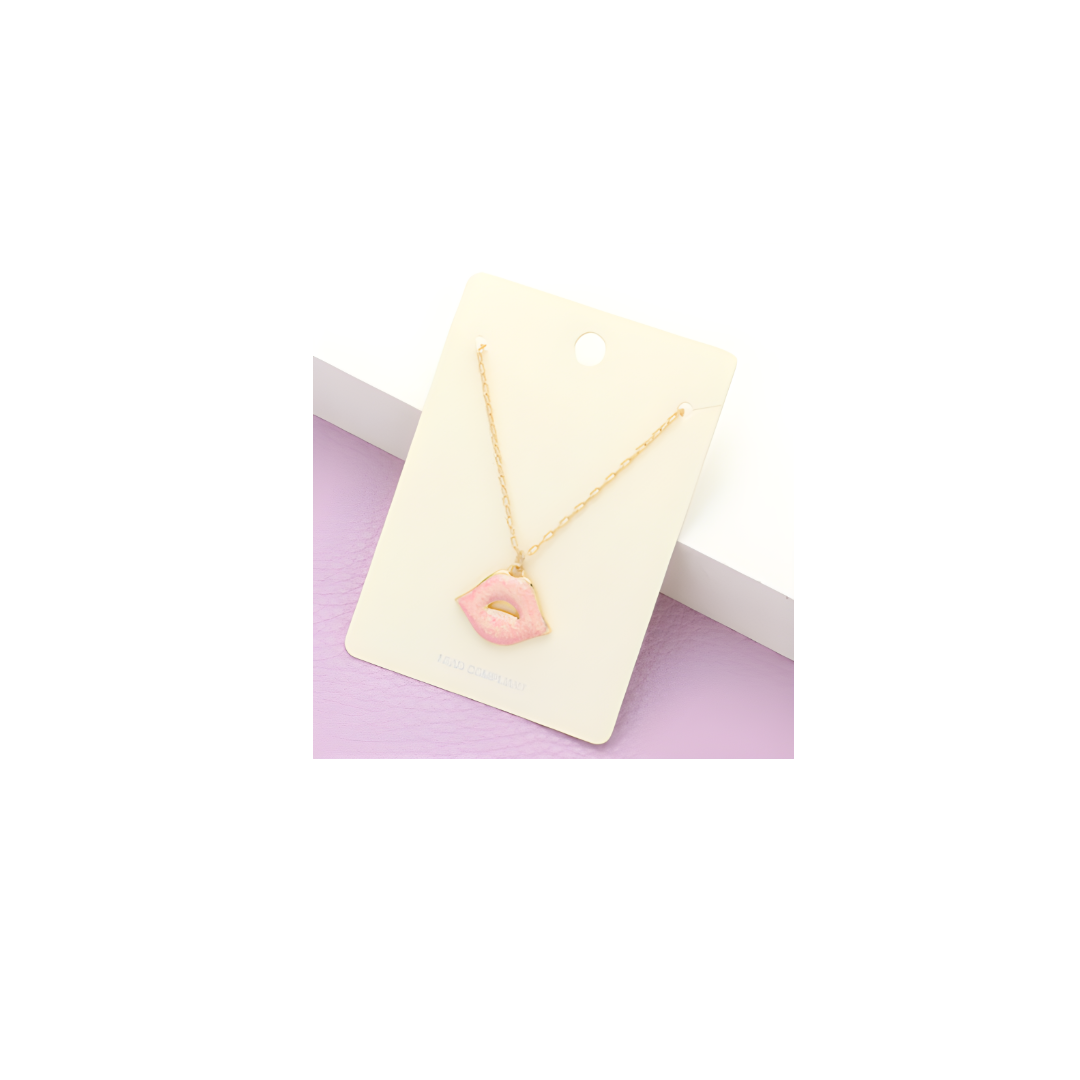 Pink Lips Necklace