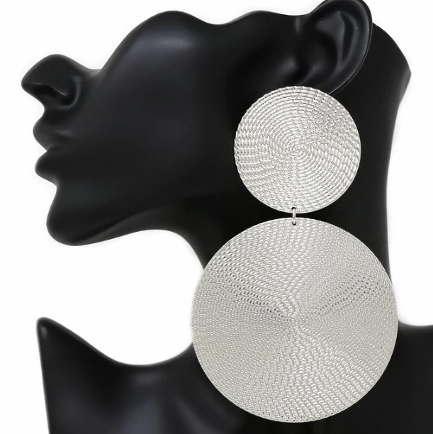 Abstract Disc Earrings Gold