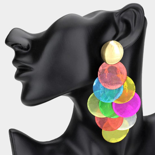 Layered Shell Chandelier Earrings