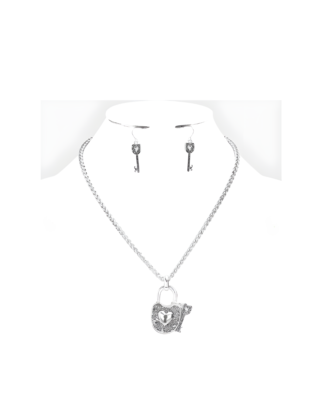 Heart Lock and Key Necklace