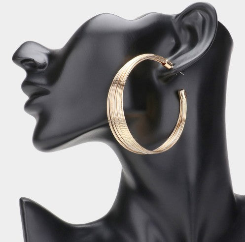 Metal Wire Hoop Gold