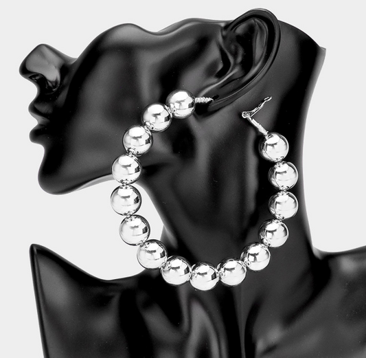 Ball Hoops in Silver