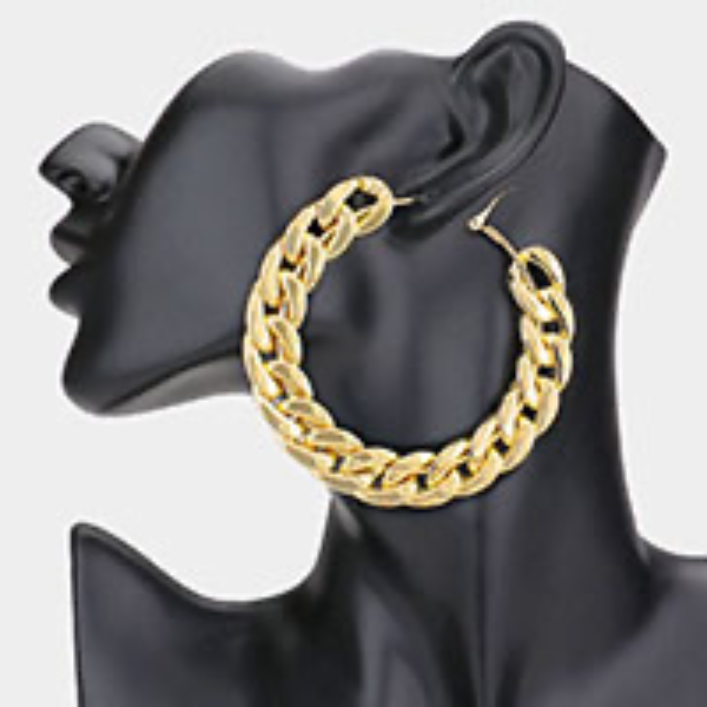 Metal Chain Link Earrings Silver
