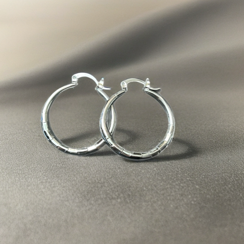 Modern Textured Hoop, Hypoallergenic