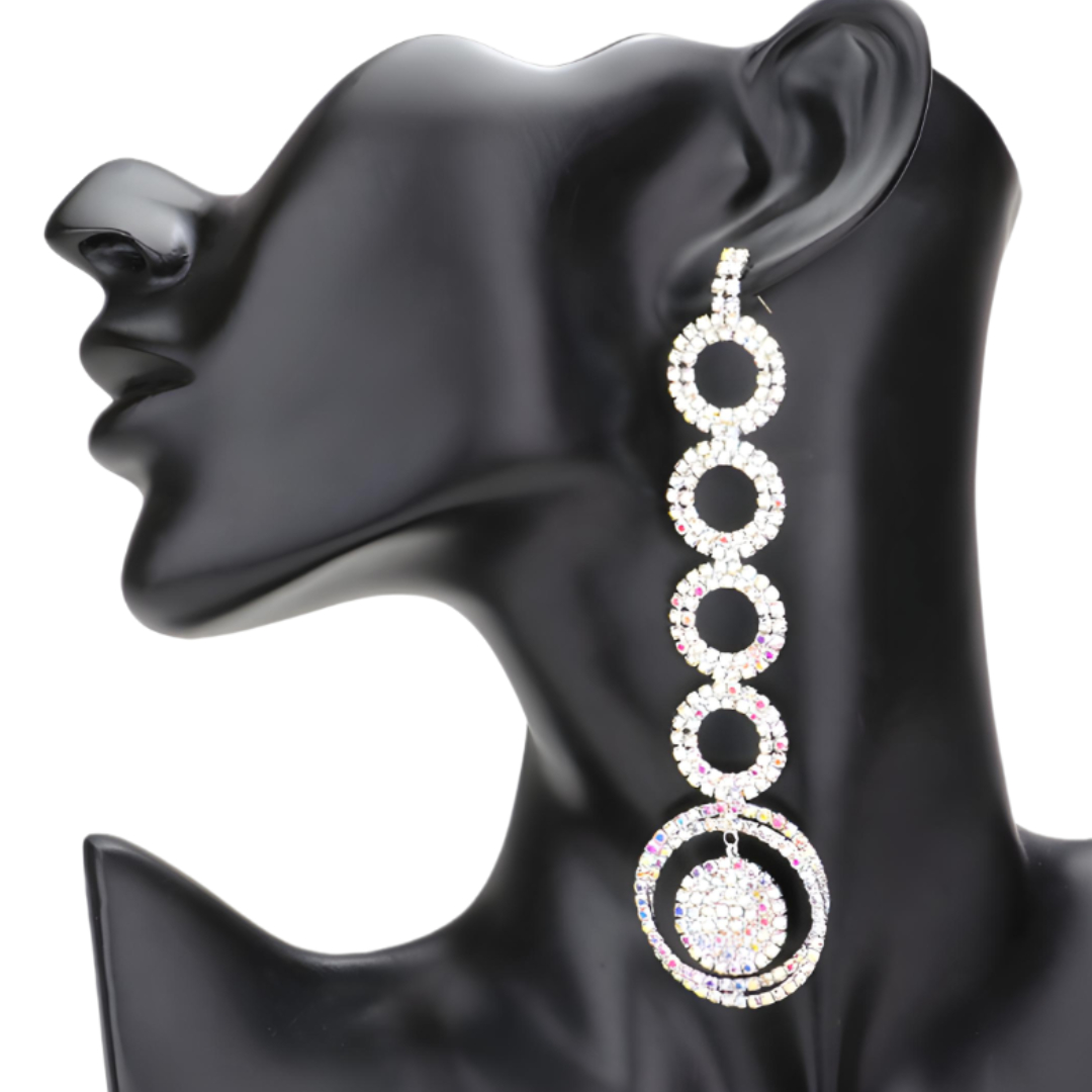 Pave Circle Dangle Earrings