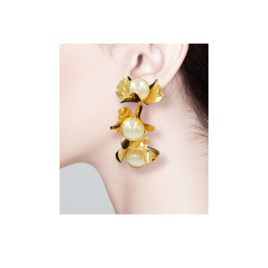 Pearl Flower Earrings