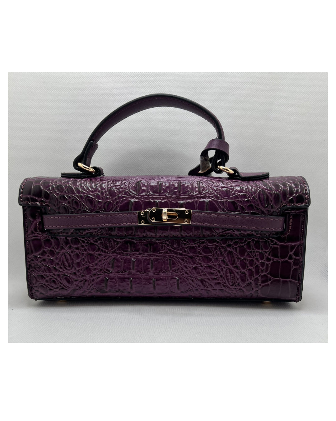 Croc Design Purse - Plum