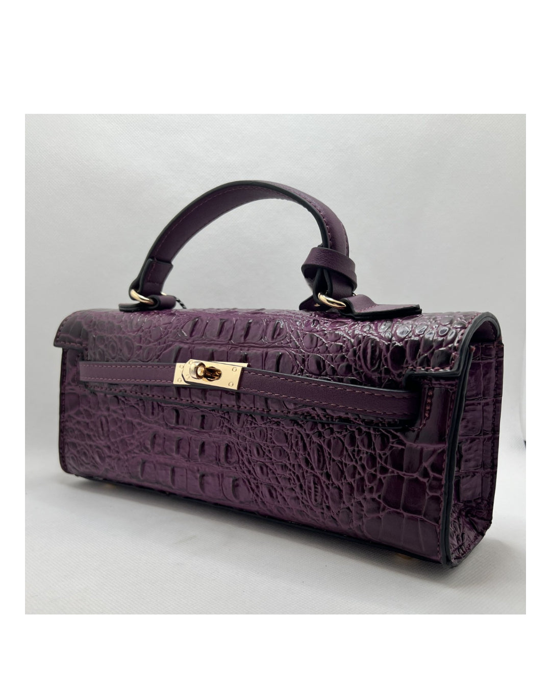 Croc Design Purse - Plum