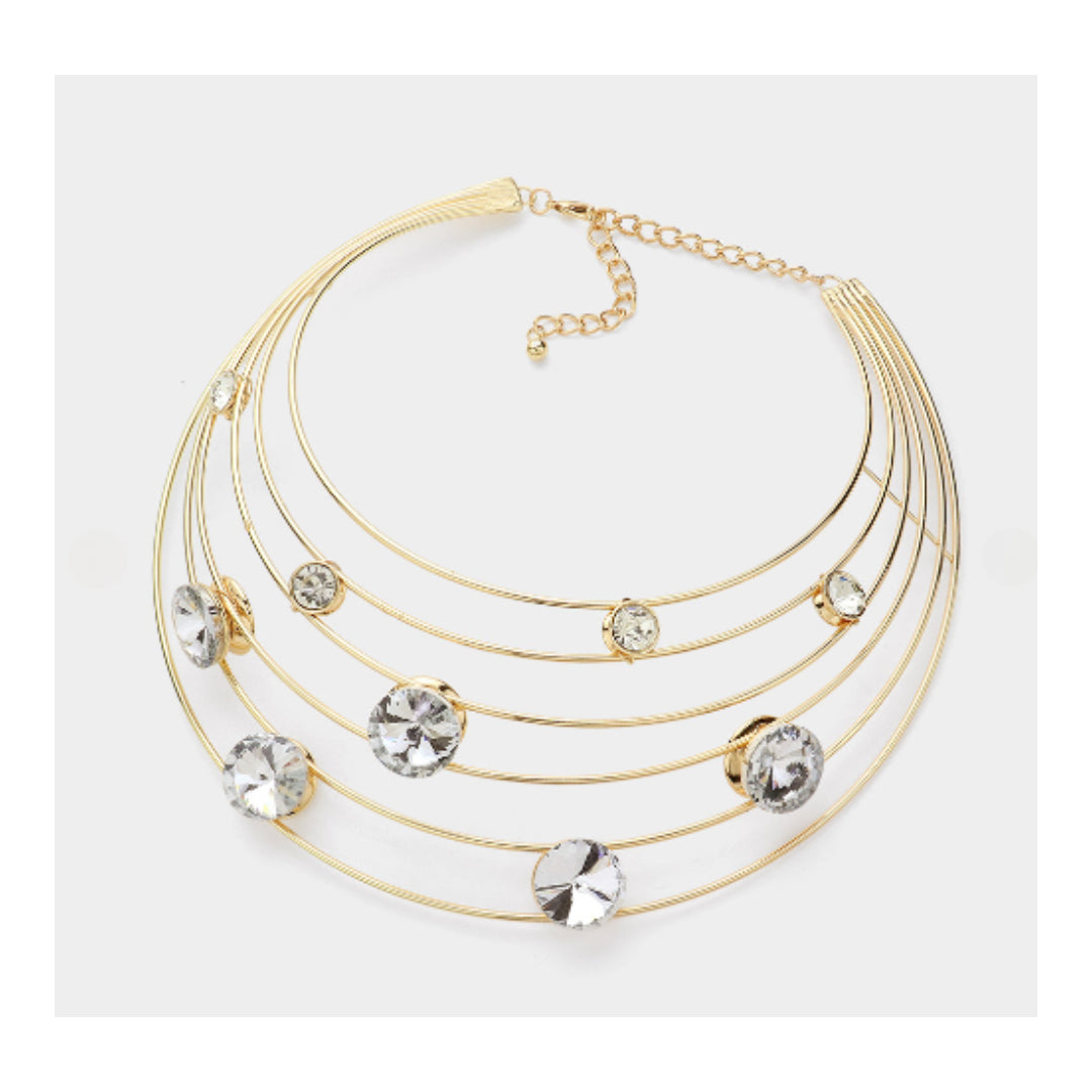 Round Stone Collar Choker Set