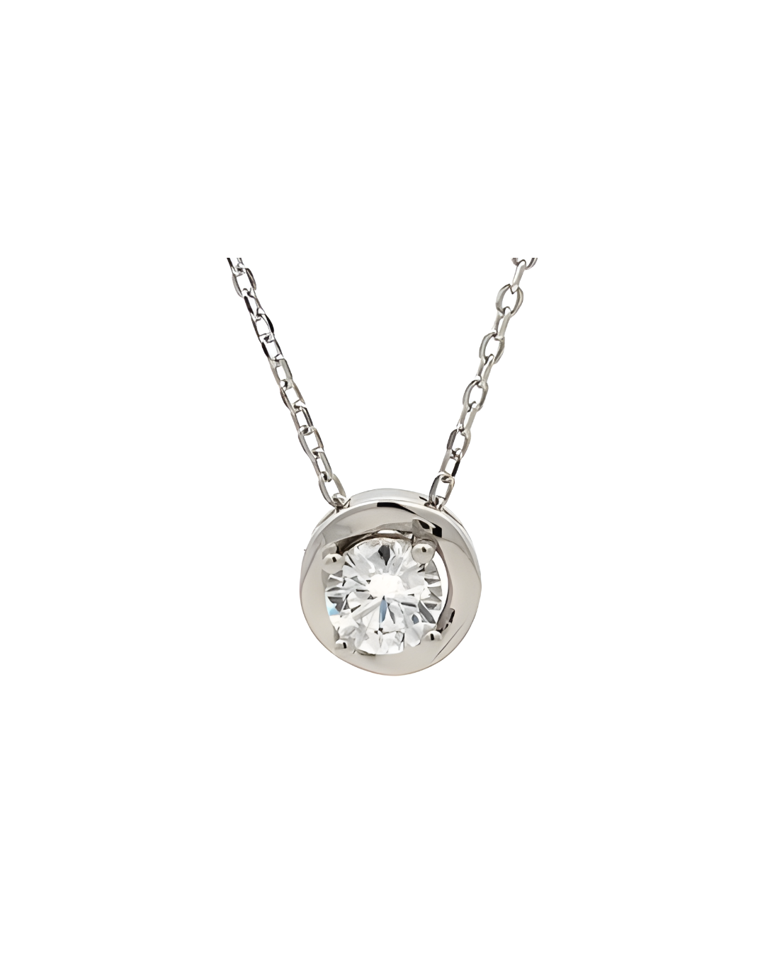 Sterling Silver Solitaire Pendant Necklace