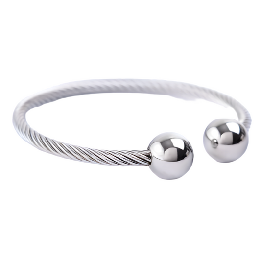 Open Bangle Twist - Silver