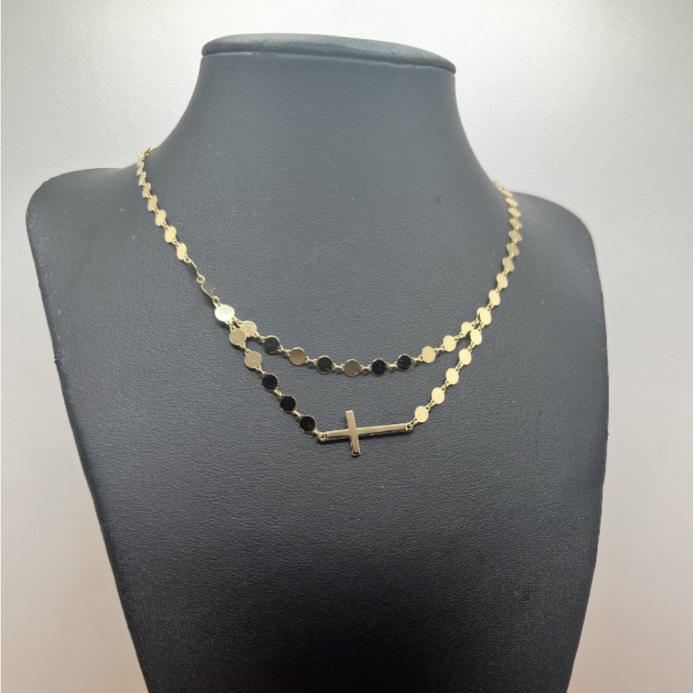 Sterling Silver Double Chained Cross